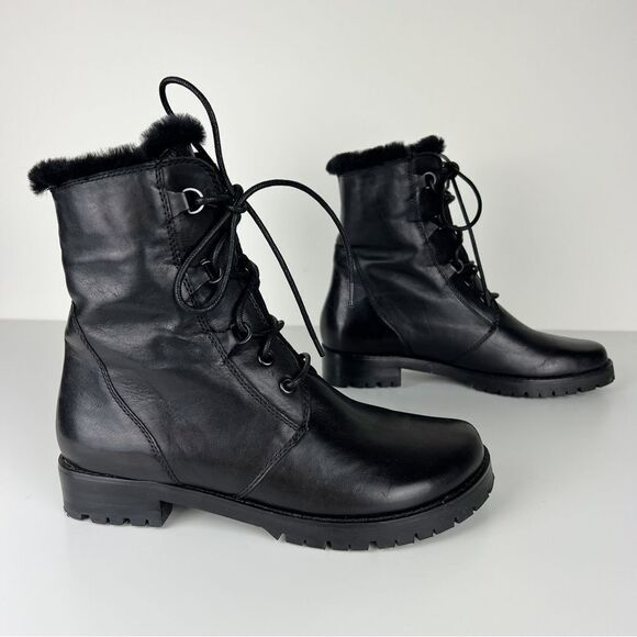 Black Ankle Boots with Fur Lining - Picture 3 of 11